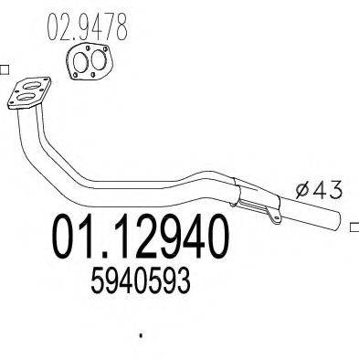 MTS 0112940 Труба вихлопного газу