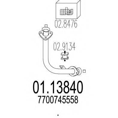 MTS 0113840 Труба вихлопного газу