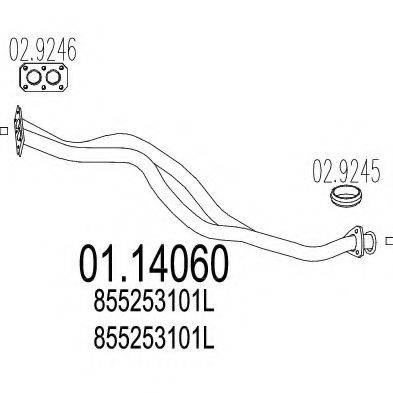 MTS 0114060 Труба вихлопного газу