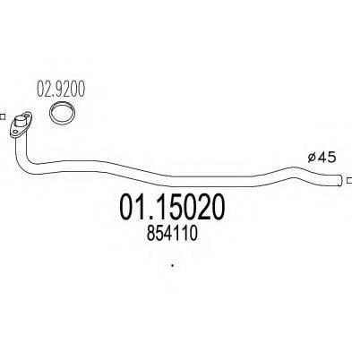 MTS 0115020 Труба вихлопного газу