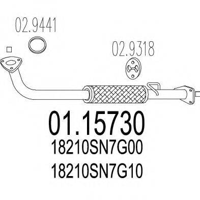 MTS 0115730 Труба вихлопного газу