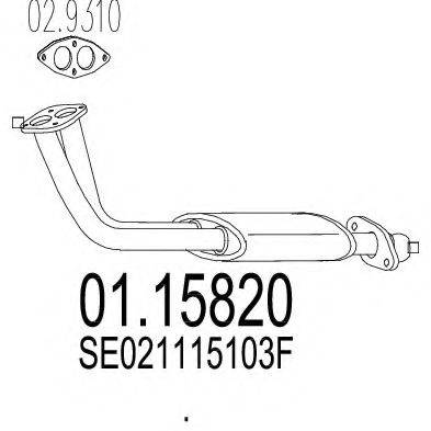 MTS 0115820 Труба вихлопного газу