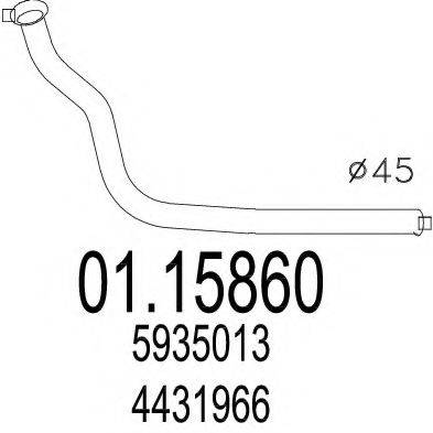 MTS 0115860 Труба вихлопного газу