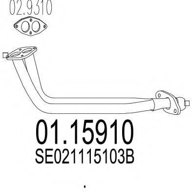 MTS 0115910 Труба вихлопного газу