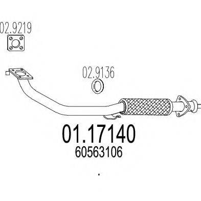 MTS 0117140 Труба вихлопного газу