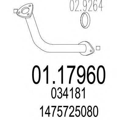 MTS 0117960 Труба вихлопного газу