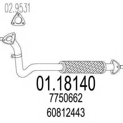 MTS 0118140 Труба вихлопного газу