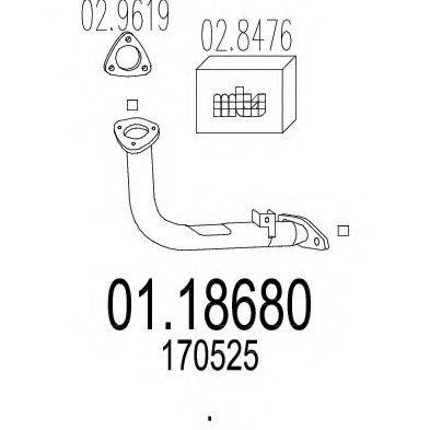MTS 0118680 Труба вихлопного газу