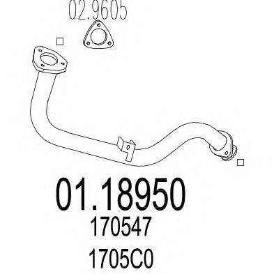 MTS 0118950 Труба вихлопного газу