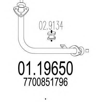 MTS 0119650 Труба вихлопного газу