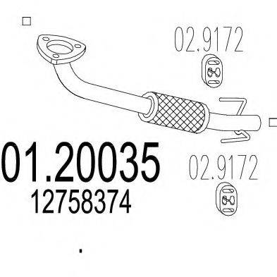 MTS 0120035 Труба вихлопного газу