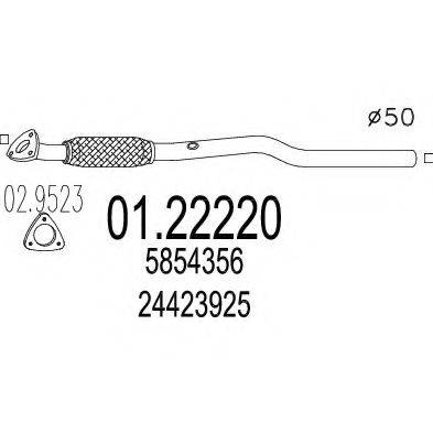 MTS 0122220 Труба вихлопного газу