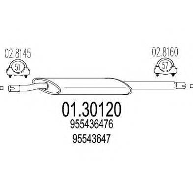 MTS 0130120 Передглушувач вихлопних газів