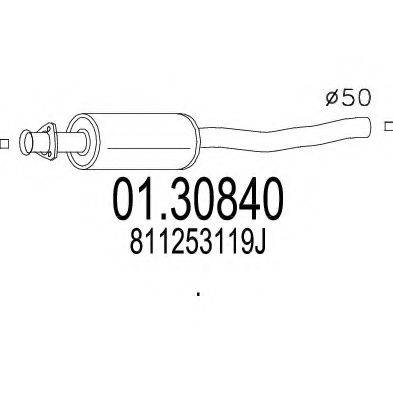 MTS 0130840 Передглушувач вихлопних газів