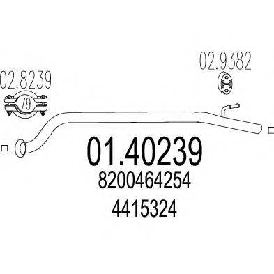 MTS 0140239 Труба вихлопного газу