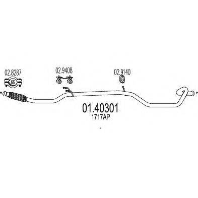 MTS 0140301 Труба вихлопного газу