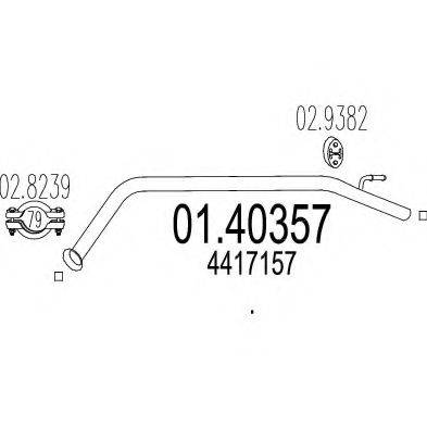 MTS 0140357 Труба вихлопного газу