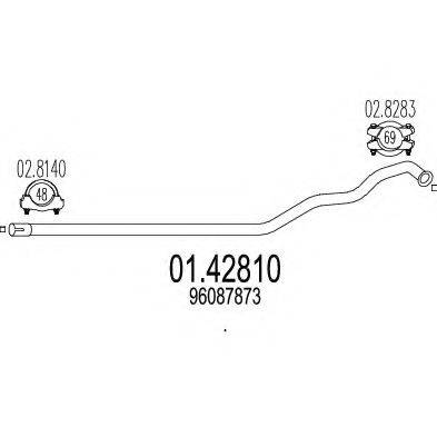 MTS 0142810 Труба вихлопного газу