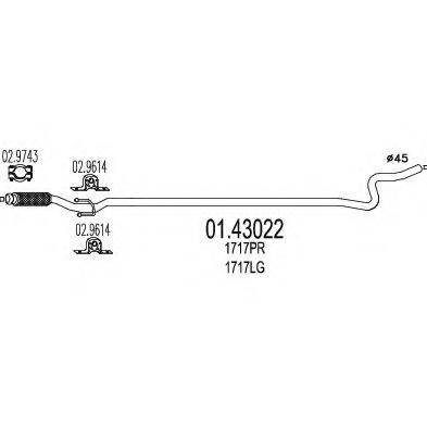 MTS 0143022 Труба вихлопного газу