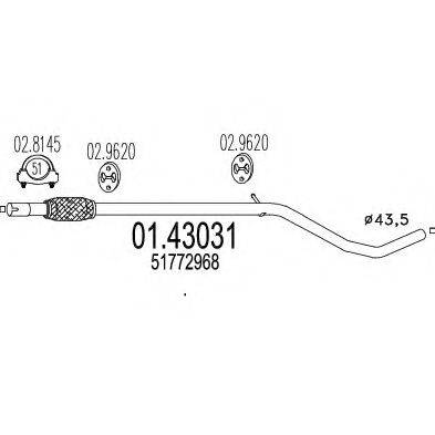 MTS 0143031 Труба вихлопного газу