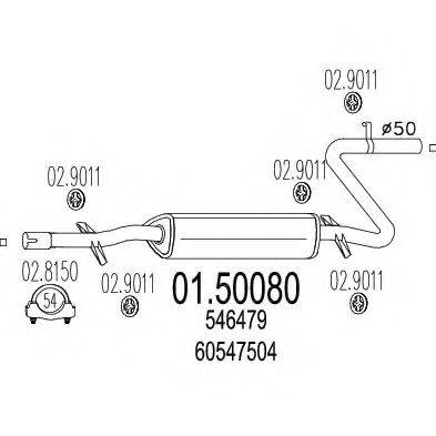 MTS 0150080 Середній глушник вихлопних газів