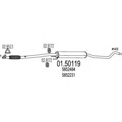 MTS 0150119 Середній глушник вихлопних газів