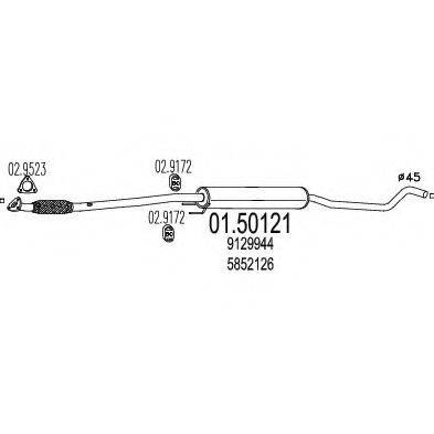 MTS 0150121 Середній глушник вихлопних газів