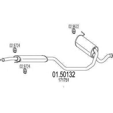 MTS 0150132 Середній глушник вихлопних газів