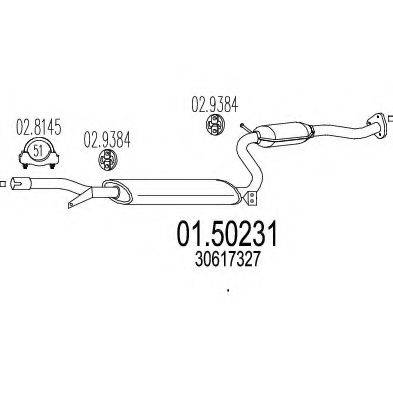 MTS 0150231 Середній глушник вихлопних газів