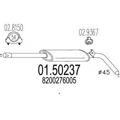 MTS 0150237 Середній глушник вихлопних газів