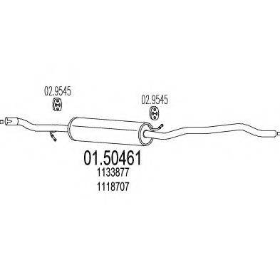 MTS 0150461 Середній глушник вихлопних газів