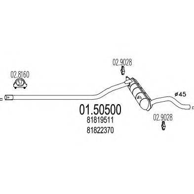 MTS 0150500 Середній глушник вихлопних газів