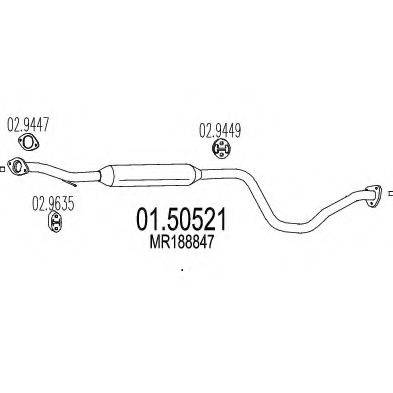 MTS 0150521 Середній глушник вихлопних газів