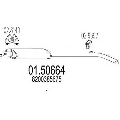 MTS 0150664 Середній глушник вихлопних газів