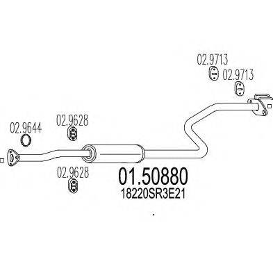 MTS 0150880 Середній глушник вихлопних газів