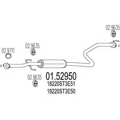 MTS 0152950 Середній глушник вихлопних газів