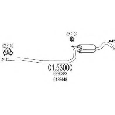 MTS 0153000 Середній глушник вихлопних газів