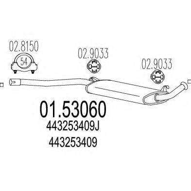 MTS 0153060 Середній глушник вихлопних газів