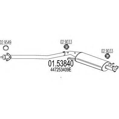 MTS 0153840 Середній глушник вихлопних газів