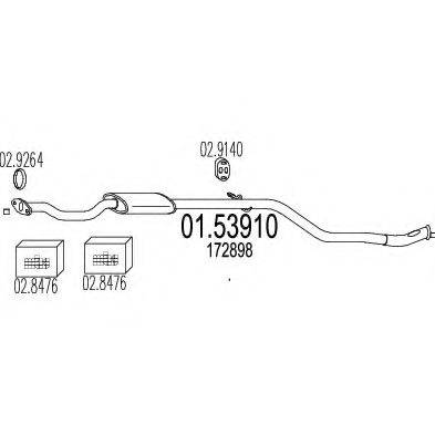 MTS 0153910 Середній глушник вихлопних газів