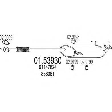 MTS 0153930 Середній глушник вихлопних газів