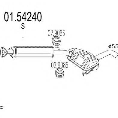 MTS 0154240 Середній глушник вихлопних газів