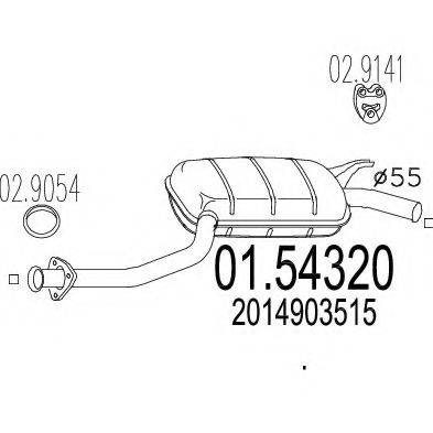 MTS 0154320 Середній глушник вихлопних газів