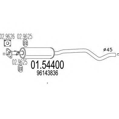 MTS 0154400 Середній глушник вихлопних газів