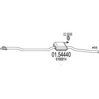 MTS 0154440 Середній глушник вихлопних газів