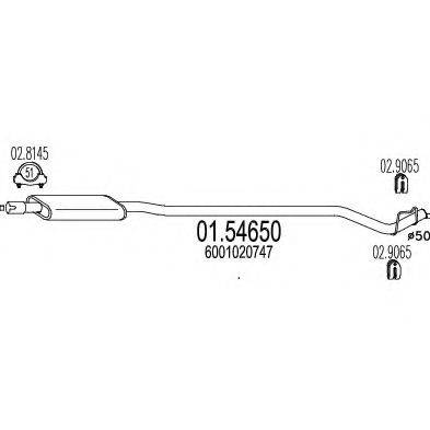 MTS 0154650 Середній глушник вихлопних газів