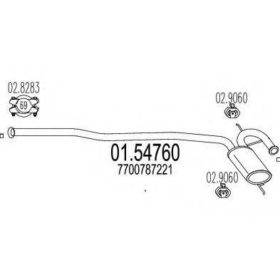 MTS 0154760 Середній глушник вихлопних газів