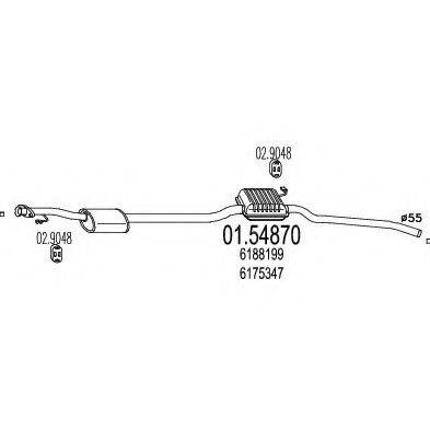 MTS 0154870 Середній глушник вихлопних газів