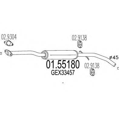 MTS 0155180 Середній глушник вихлопних газів