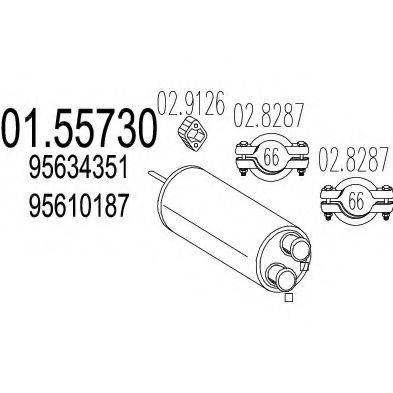 MTS 0155730 Середній глушник вихлопних газів